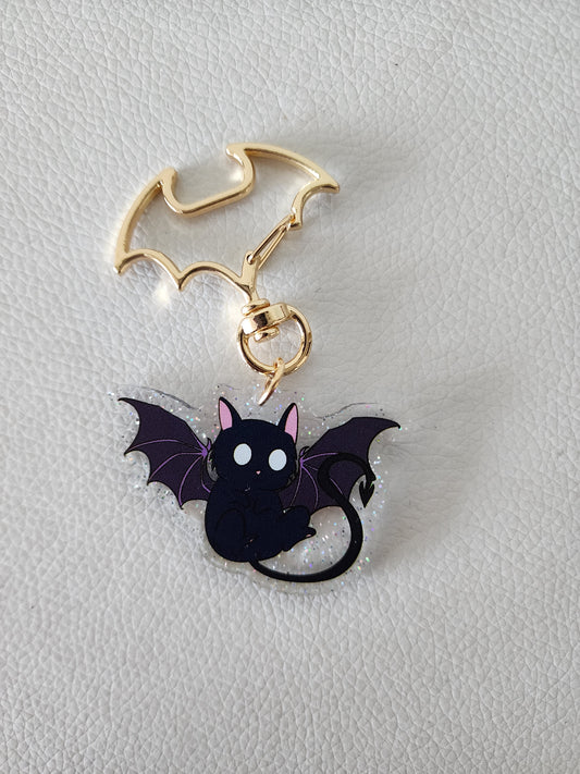 Bat Cat Acrylic Keychain