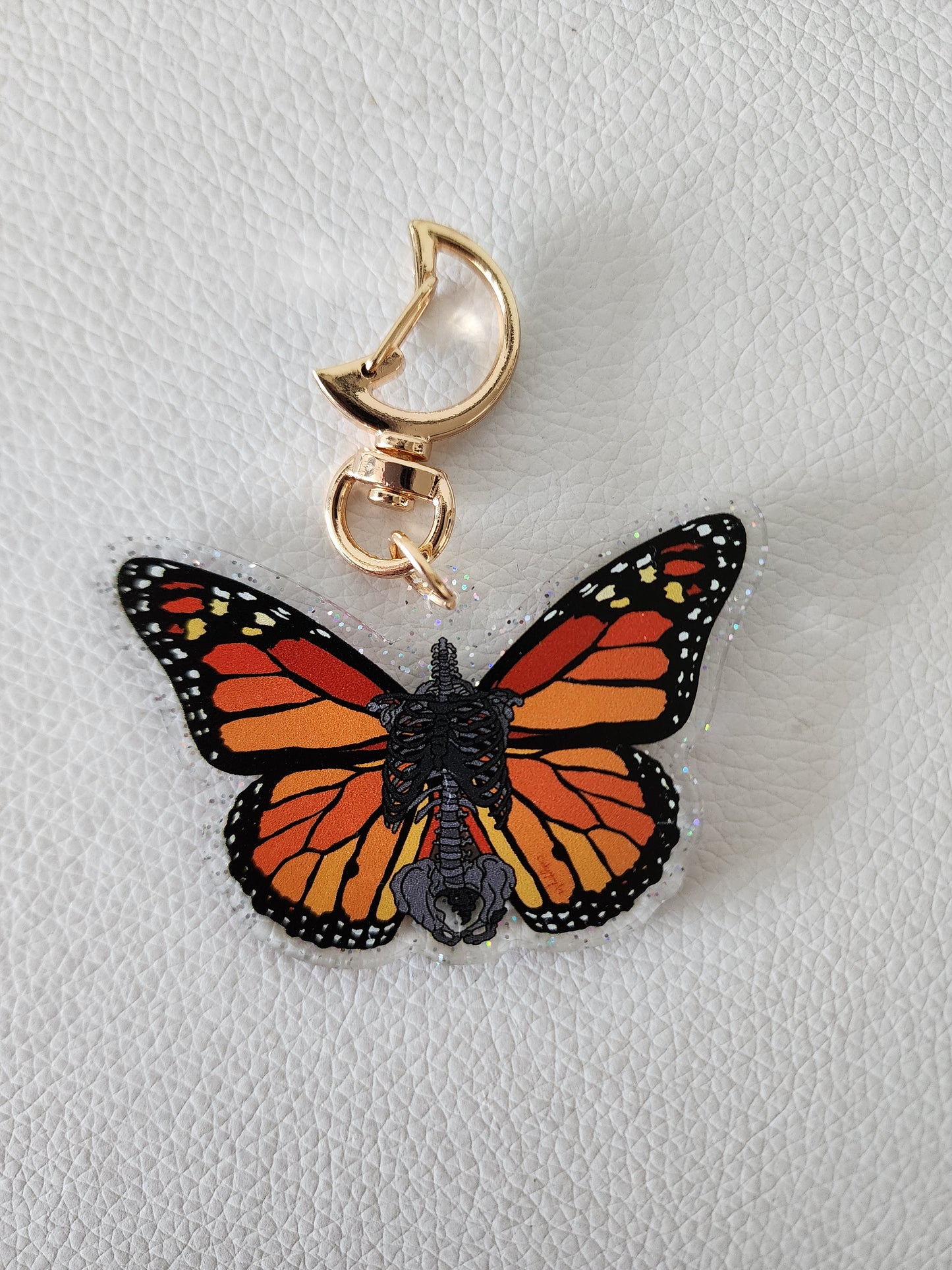 Butterfly Skeleton Acrylic Keychains