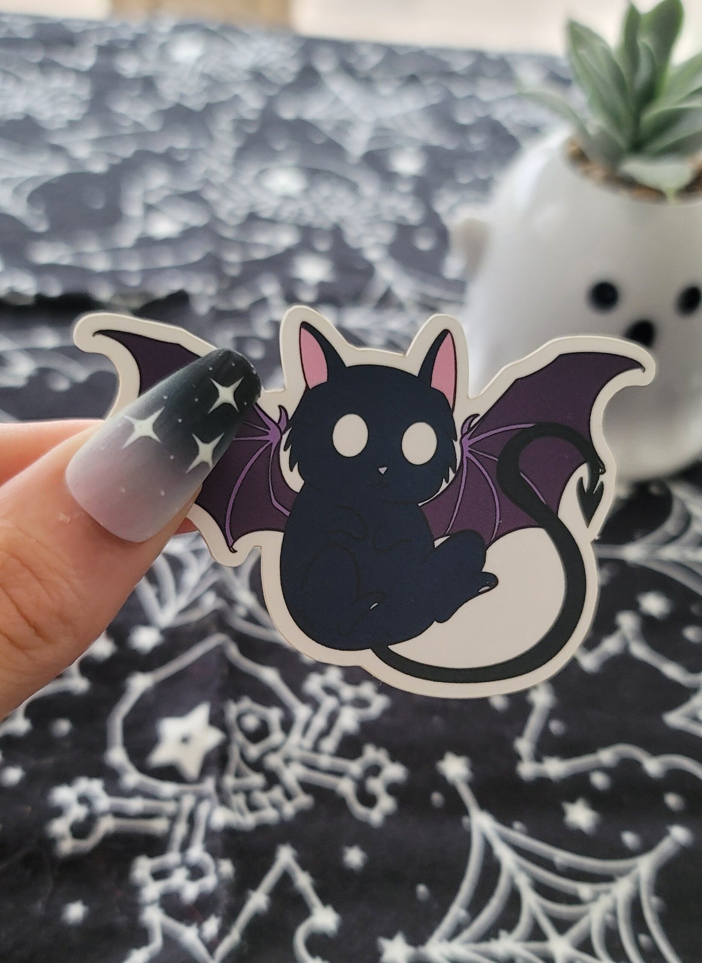 Bat Cat Vinyl Sticker